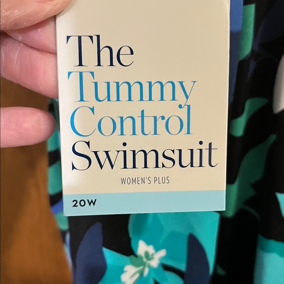 Croft & Barrow Blue and Green Patterned Swim dress - Picture 5 of 5